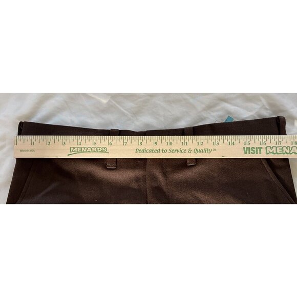 VTG Authentic Knit 100% Polyester Brown Dress Pants Mens 36 USA Made Ban-Rol - Picture 13 of 16